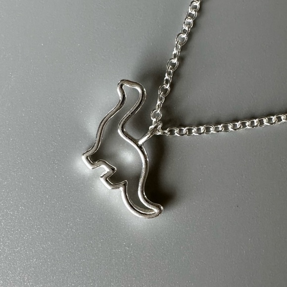 Sterling Silver Dainty Dinosaur Necklace - Picture 3 of 16